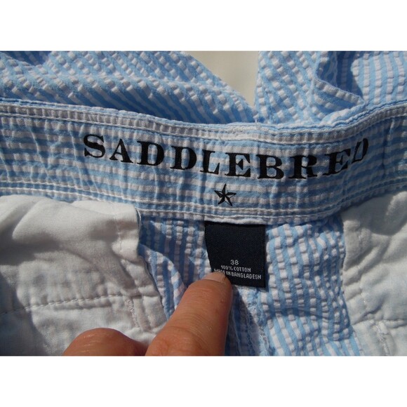SaddleBred Men's Size 38 Shorts Cotton Plaid Blue - Picture 5 of 5